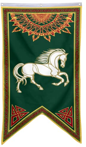 Bayyon LOTR Rohan-Flagge, 76,2 x 127,7 cm, Männerhöhle, Zuhause, Büro, Schlafzimmer, Dekoration