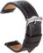 Uhrenarmband Echtes Leder Kalb Leder Uhrengurt Armband Schnalle Schnalle Ersatz Werkzeug Schwarz Silber Urethan Kautschuk Material Herrenband Kalbsleder Herren und Damen 20mm (Schwarz)Nützlich und pr