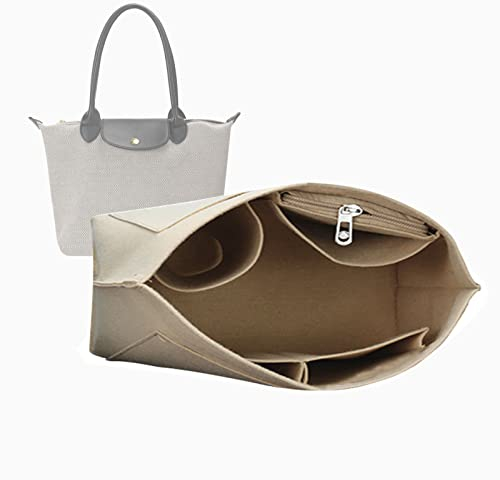 Geldbörseneinsatz für Le Pliage Neo Handtaschen - Premium Filz Organizer, Beige, M