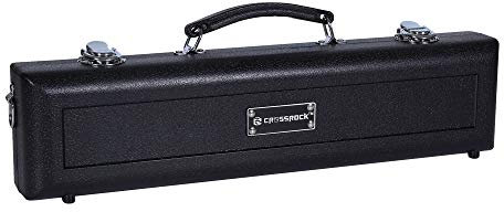 Crossrock Custodia Rigida in ABS per Flauto Traverso C Foot | Guscio Nero (Black), Interno in Peluche, Tracolla, Chiusure in Metallo – Custodia Compatta Rinforzata