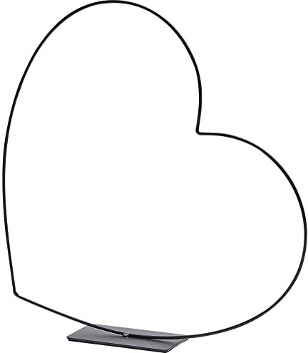 matches21 Herz liegend auf Fuß Dekoherz Metallherz Dekofigur Figur Metall schwarz 1 STK Ø 39x0,4 cm