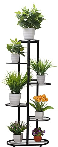 Cre Cra Soporte para Plantas de Hierro, Estantería para Macetas con 6 Niveles, Jardín Puesto flores, estantes para interior