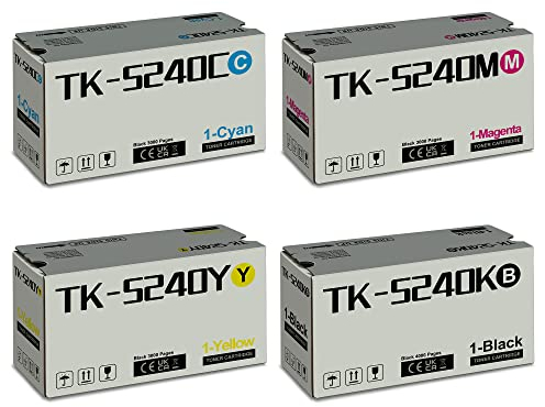 Coloran TK5240 TK-5240 Toner Kompatibel für Kyocera TK5240K TK-5240K Ecosys M5526cdw M5526cdn P5026cdw P5026cdn M5526 P5026 TK-5240C TK-5240M K-5240Y TK 5240 5240K (4er-Pack,Schwarz Cyan Gelb Magenta)