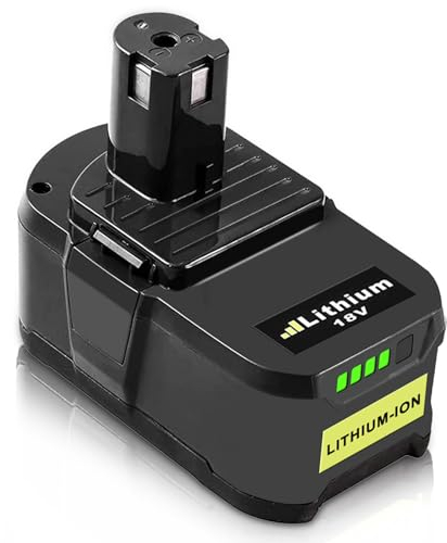 FUNMALL P108 Batterie 18V 5.5Ah pour Ryobi Batterie 18V RB18L50 RB18L40 RB18L25 RB18L15 P108 P107 P105 P104 Batterie pour Ryobi avec LED