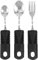 Beavorty Utensilios Adaptables 3 Uds. Cuchara Curva Tenedor Sin Asas Cubiertos De Acero Inoxidable Para Comer Para Temblores De Ancianos