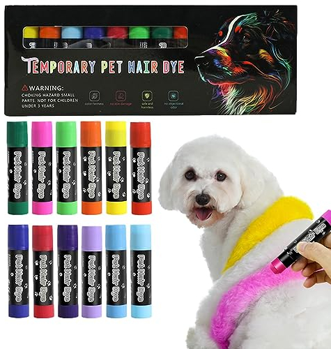 Dog Dye | 12 Colors Washable Pet Safe Hair Dye - Dog Nail Polish Pen, Pet Fur Paint for Different Grooming, Pets Temporary Colors Hair Painting Pens for Grooming Zorq