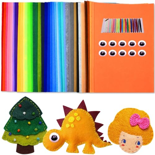 Bastelfilz 40 Farben Filzstoff Filz zum Basteln Bunter Filzplatten 20x30cm Filzplatte Filz Blätter aus Polyester Vliesstoff Stoff Filz Bastelset Filzbögen Filzblätter für Kunsthandwerk DIY Nähen Deko