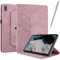 Netany Hülle für Nokia Tablet T20 - PU Leder Schutzhülle Flip Hülle, mit Stifthalter und Stylus 360 Grad verstellbare Schutzhülle Lebensbaums - Roségold