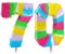 Playflip Pinata Zahl 70 bunt Pastell