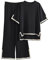 Famulily Women's Tracksuits Knit Outfits Oversized Long Sleeve Pullover Tops High Waist Wide Leg Pants BlackXL