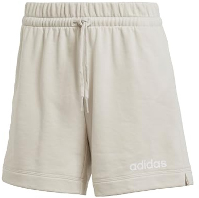 adidas Damen Essentials Linear French Terry Shorts, Wonder Alumina/White, M