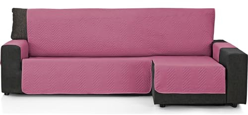 ECOMMERC3 Sofabezug Chaise Long 280 cm, geeignet für Chaise Long Eckteil rechts und Links, Langer Sofabezug, verstellbar, Farbe Aubergine