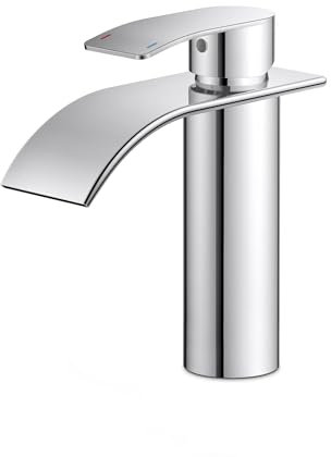 Grifos de Baño Tipo Cascada FORIOUS, Grifo de Lavabo de Acero Inoxidable con Altura del Caño de 110 MM, Mezclador Negro de Agua Fría y Caliente para el Baño, Ahorro de Agua y Energía.