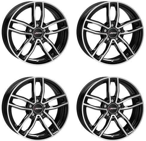 4x AUTEC Felgen Alufelgen MERCADOR 8.0x19 ET40 5x112 Schwarz poliert kompatibel mit Mercedes-Benz A C SLK CLA B SLC GLA E GLB AMG GLB