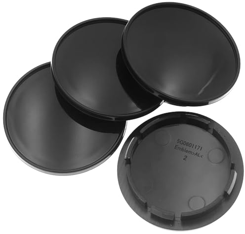 4 Stück Nabendeckel 63mm für VW Sharan II / 2 (ab BJ 08/2010) Radnabenkappen Felgendeckel Nabenkappen Schutzzubehör dekorative Autoreifen-Felgenzubehör,Black