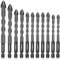 11PCS Masonry Drill bits Set with Four Carbide Cutting Edges Drill Bits Sets Mixed 5mm, 6mm, 8mm, 10mm, 12mm Metal Drill Bits for Tile Ceramic Glass Concrete Brick Steel Wood