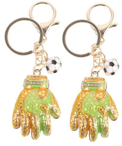 HONMEET Handschuhe Schlüsselanhänger Set Schlüsselanhänger Rucksack Accessoire Fußball Torwarthandschuhe Form Metall Schlüsselhalter Anlass
