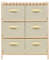 HETFTJN Schmale Kommode Flur Sideboard Schlafzimmer Wohnzimmerschrank Büroschrank - Korb-Kommode mit 6 Stoffkörben Zedernholz Beige für Esszimmer Flur Wohnzimmer Schlafzimmer