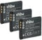 vhbw 3 x Replacement Battery for Sanyo DB-L80 for Camera (500 mAh, 3.6 V, Li-Ion)