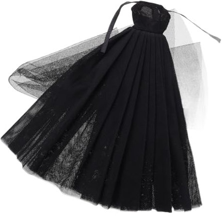 Toyvian Hochzeitskleid puppenkleidung schwarzes brautkleid Kleider für Puppen Halloween-Puppenkostüme Ballettkleid für Puppe Puppen-Tutu Puppen-Tüllrock Party-Puppenkleid Stoff Black