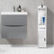 HUOLE Petit Meuble de Rangement pour Toilettes, Support Papier Toilette Armoire Toilettes Porte Brosse WC Meuble de Salle de Bain sur Pied en Bois, Armoire de Salle de Bain (15 * 15 * 80 cm ✩Blanc)