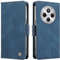 ILING Case for OPPO Reno 12F 4G / OPPO Reno 12 FS 5G (Reno12 F 5G), Ultra-thin Leather PU Skin Wallet Cover Flip Folio Shockproof Case with Card Slots, Kickstand, Magnetic Close, RFID Blocking (Blue)