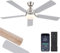 Shanggu Ventilatore da soffitto con luce, 132 cm, da incasso, telecomando, motori DC reversibili, 3 CCT dimmerabile, silenzioso, ventilatore da soffitto per camera da letto