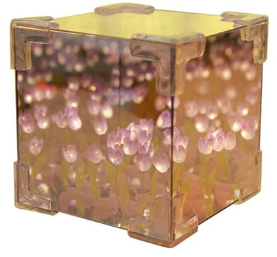 Lilac Illumination - Lilac Nightlight, Lilac Desk Light | Decorative Lilac Illumination, Ambient Lighting Table Decor, Mirror Lilac Lamp, Floral Bedside Light, Bedroom Night Lights, 3.94 Inches