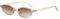 RUNHUIS Retro Oval Sonnenbrille Vintage Cateye Sonnenbrille für Damen Herren Mode Brillen (Champagner/Hellbraun)