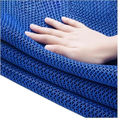 CucCe Drainage non-slip floor mats Drainage Non-Slip Floor Mat Commercial Wet Area Floor Mats For Outdoor Indoor Bathroom Kitchen Swimming Pool non-slip mat(Blue,90cmx100cm)