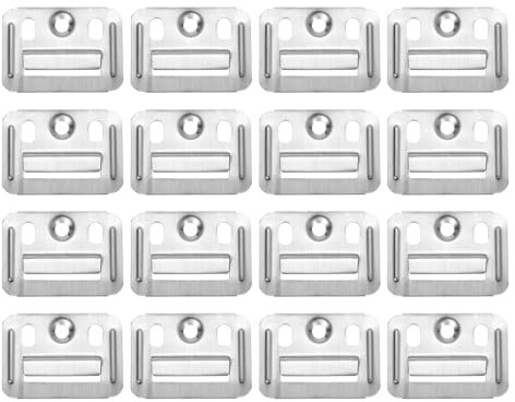 QUARKZMAN 120 Stück 43mmx32mmx0,4mm Wandpaneel-Schnalle, Edelstahl-Integrierte Wandpaneel-Clips, Möbelbefestigungen Klammer Wandmontage Clips, Silber
