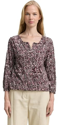 Tom Tailor Damen 1047731 Crinkle Blusenshirt mit Muster (1er Pack)