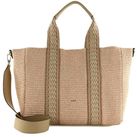 Abro Fabric Raffia Shopper Kaia Rosa