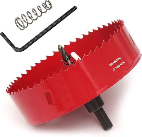 Sega a tazza bimetallica, 150 mm, M42 HSS, per legno, alluminio, cartongesso, plastica