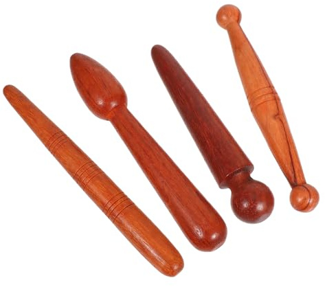 Beatifufu 4 Stück Akupressur Massagegerät Aus Holz Präziser Triggerpunkt Massagestab Für Fußreflexzonen Manuelles Fußmassagegerät Für Tcm Heim Und Therapieanwendung
