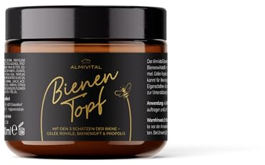 ALMIVITAL Bienentopf Pflege-Salbe 110 ml – Intensivpflege mit Bienengift, Propolis & Gelee Royale – Reichhaltige Hautpflege für trockene, reife & empfindliche Haut – Gesicht & Körper