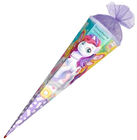 Livepac-Office Schultüte mit Gravur/Zuckertüte / 85cm / eckig/Feen-Pferd Flora