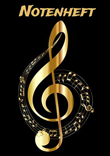 Notenheft: Große Lineatur Musikheft für Kinder mit 110 Seiten und 8 Breite Linien systemen Jeweils-Din A4.