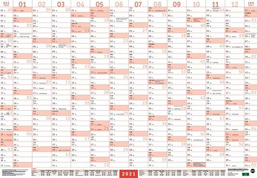 Mega-Posterplaner, rot Kalender 2021