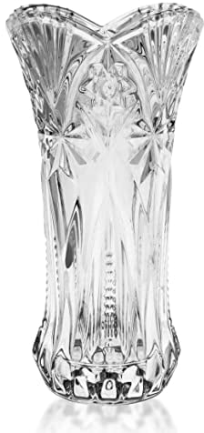 Kurtzy Jarrón Transparente de Cristal Claro, 29 cm, florero de Cristal Melodia cilíndrico Decorativo y Moderno para Flores, jarrón de Cristal para Centro de Mesa y decoración de Oficina