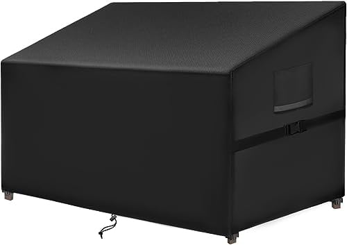 SIRUITON Abdeckung Schutzhülle für 3-Sitzer Gartenbank Wasserdichter Bankabdeckung Gartenbankabdeckung Anti-UV Beschichtung im Inneren 163 x 66 x 63 / 89cm