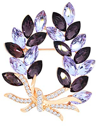 Mecool Broche Broches Fleur Broche Créé Cristal Broche-Violet