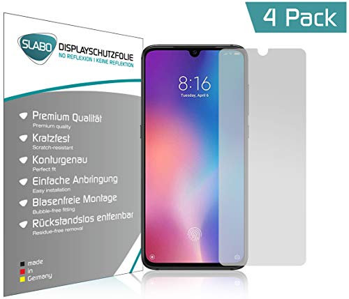 Slabo 4 x Protector de Pantalla para Xiaomi Mi 9 SE lámina Protectora No Reflexion | No Reflexiones Mate