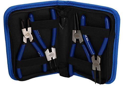 6 150mm Internal External Bent and Straight Circlip Plier Set in Carry Case