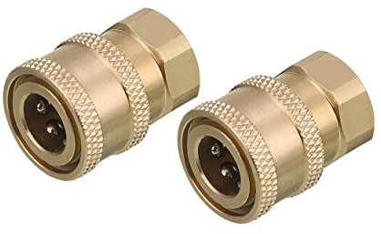 Ridge Washer Pressure Washer Coupler, Brass Fittings, 1/4 Inch Quick Connect to Female NPT, 5000 PSI, 2 Pack
