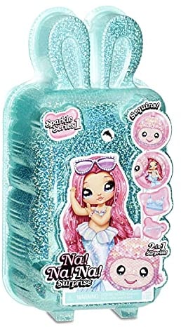Na Na Na Surprise Muñeca de moda 2 en 1 DARIA DUCKI - Bolso con pompón - Muñeca impermeable con ropa y accesorios. Serie Sparkle - Edad: 5+ años