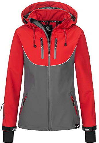 Rock Creek Damen Softshell Jacke Windbreaker Regenjacke Übergangsjacke Softshelljacke Damenjacke Regenmantel Outdoorjacke Kapuze D-442 Anthrazit S