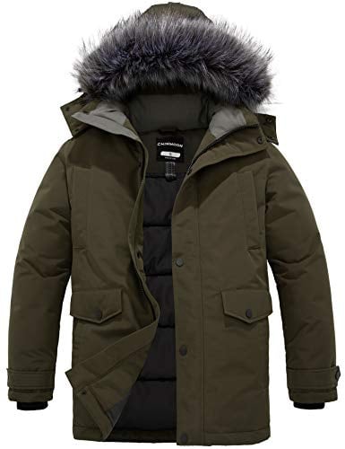 CHIN·MOON Giubbotto Invernale Uomo con Cappuccio Idrorepellente Parka | Cappuccio Rimovibile,Antivento,Impermeabile,Zip SBS bidirezionale,Leggero,Multitasche,Giaccone da Lavoro, All'Aperto,Casual