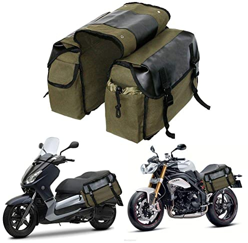 YlRNhe Motorrad Satteltasche Große Kapazität Canvas Packtaschen für Fahrrad Fahrradmotor Rücksitz Tragetasche Zwei seitliche Satteltaschen