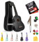 Donner Ukulele soprano per principianti adulti ukelele con cinturino online gratuito per lezioni cinturino sintonizzatore stringa, DMU-01 21 pollici opaco ukalee Bundle Kit Macaron Series-Nero